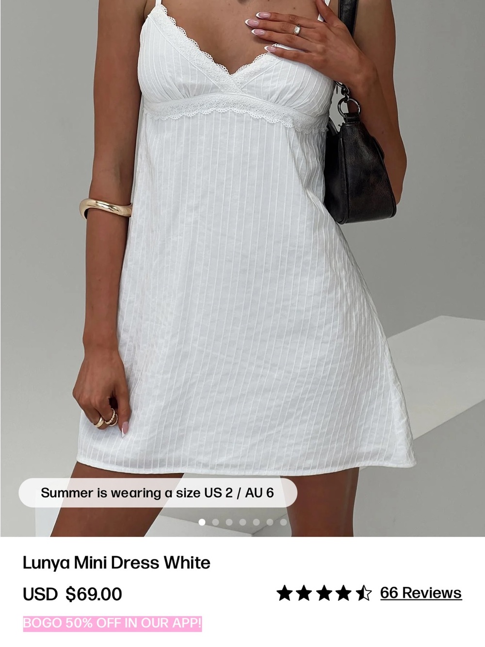 Princess Polly Light Pink Lace-Trim Slip Dress - Picture 4 of 7